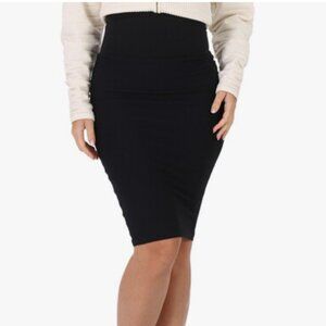 NWT WOLFORD OTTAMAN RIBBED SUPER STRETCH PENCIL SKIRT IN BLACK